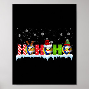Affiche Ho3 Drôle Xmas Reindeer Père Noël Elf Volleyball P