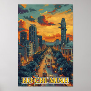 Affiche Ho Chi Minh Ville Viêt Nam Illustration de l'art V