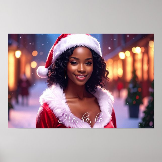 Affiche HO HO avec Santa Girl (Devant)