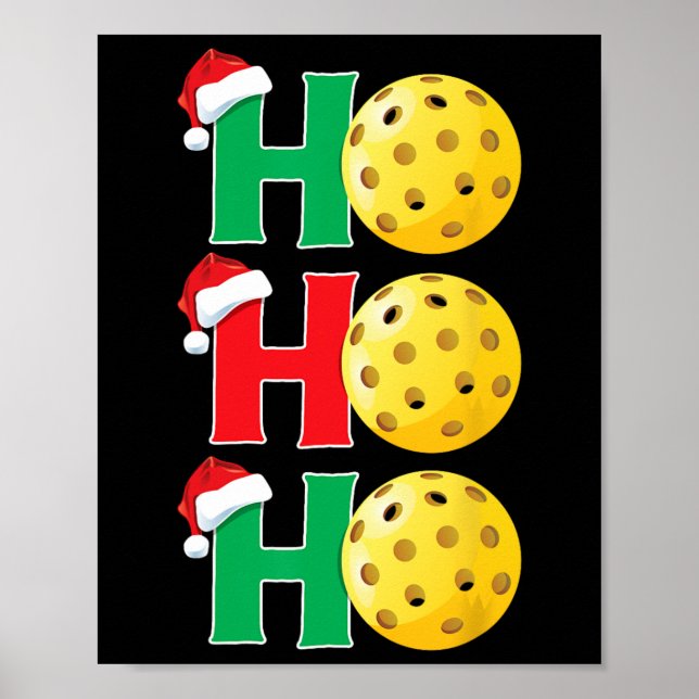 Affiche Ho Ho Christmas Pickleball Mens Femmes Funny Pi (Devant)