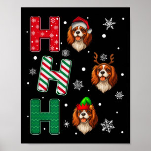 Affiche Ho Ho Ho Cavalier King Charles Spaniel Chien Père 
