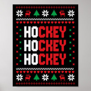 Affiche Ho Ho Ho Hockey Sweat-shirt Noël Moche Vacances Ho
