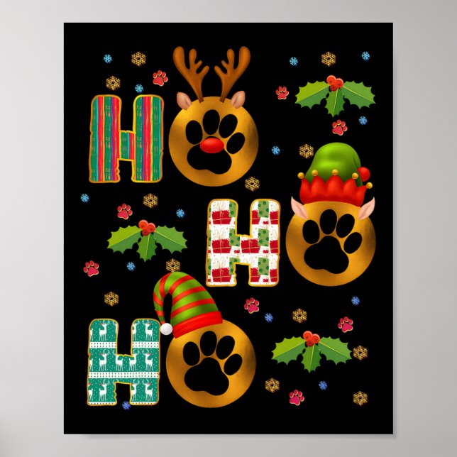 Affiche Ho Ho Ho Paw Noël Vétérinaire Technicien (Devant)