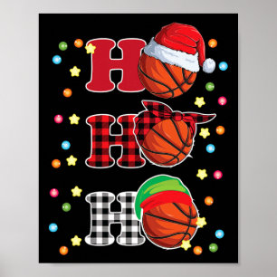 Affiche Ho Ho Ho Père Noël Rouge Plaqué Feux de Noël Pyjam