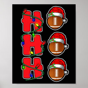 Affiche Ho Ho Ho Santa Hat Football Ball Christmas Fun Men