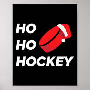Affiche Ho Ho Hockey Noël - Hockey sur glace