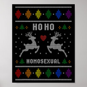 Affiche Ho Ho Homoual Gay Xmas Pride laids Noël Sweat