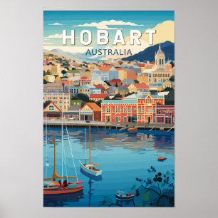 Affiche Hobart Australie Travel Art Vintage