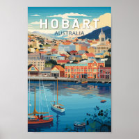 Hobart Australie Travel Art Vintage