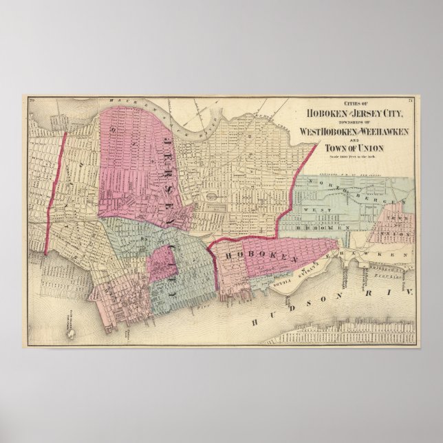 Affiche Hoboken, Jersey City (Devant)