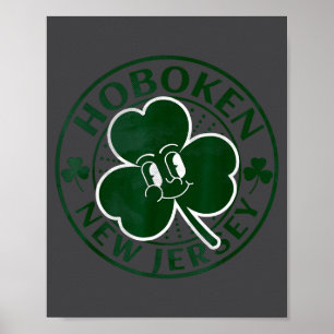 Affiche Hoboken New Jersey Shamrock Irlandais Nj Souvenir