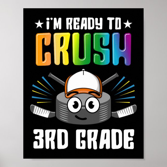 Affiche Hockey 3e Année Retour À L'École Garçons Enfants F (Devant)