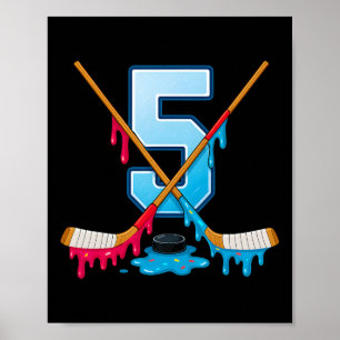 Affiche Hockey 5 ans de glace goutte jeunesse 5e anniversa
