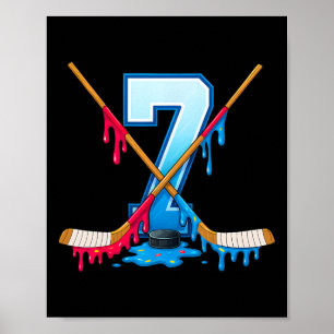 Affiche Hockey 7 ans Crème Glacée qui Dégouline Jeunesse 7
