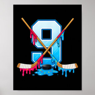 Affiche Hockey 9 ans de glace goutte jeunesse 9e anniversa