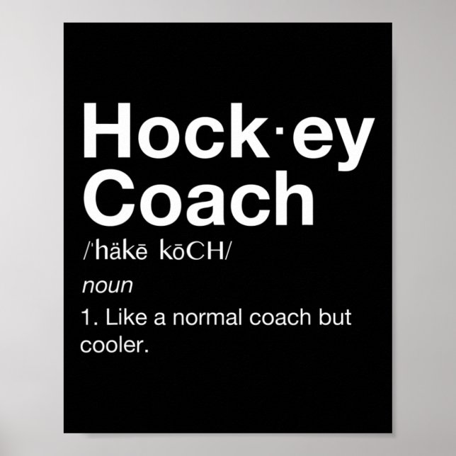 Affiche Hockey Coach Fun Sport Coach Définition (Devant)