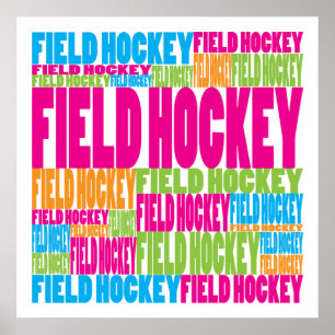 Affiche Hockey de champ coloré