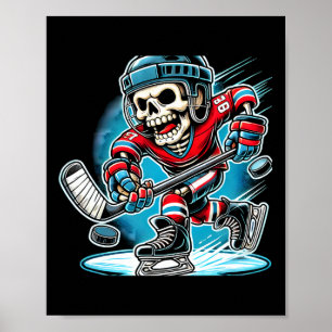 Affiche Hockey de squelette d'Halloween