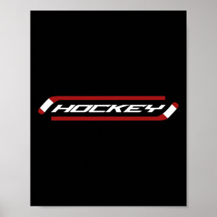 Affiche Hockey - Élégant - Simple - Fan de joueur de hocke