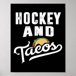 Affiche Hockey et Tacos Papa Garçons Joueur de glace enfan