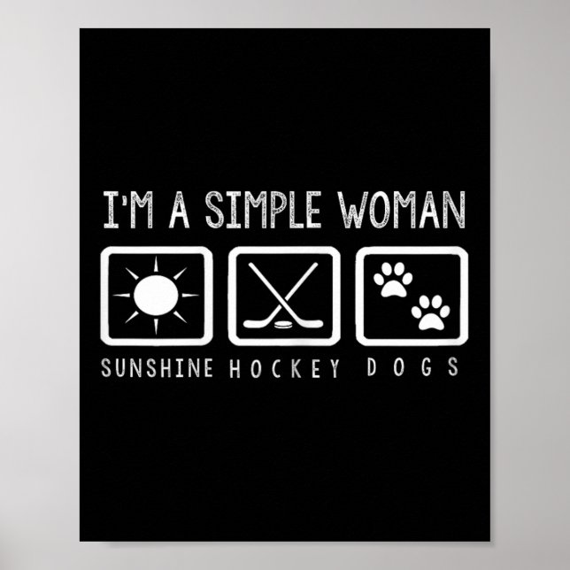 Affiche Hockey - Je suis une femme simple (Devant)