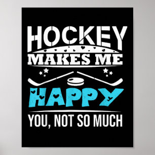Affiche Hockey Me Rend Heureux Gardien de But Palet Bâton