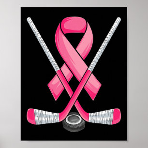 Affiche Hockey rose Ruban Brebis Sensibilisation au cancer