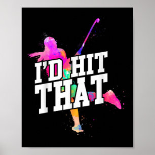 Affiche Hockey sur gazon aquarelle je frapperais ça _1