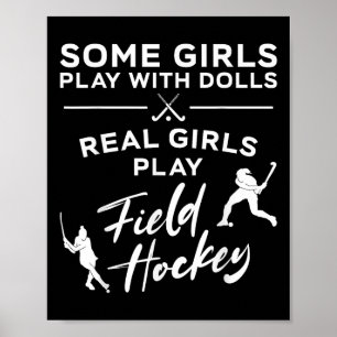 Affiche Hockey sur gazon Certaines filles jouent avec des