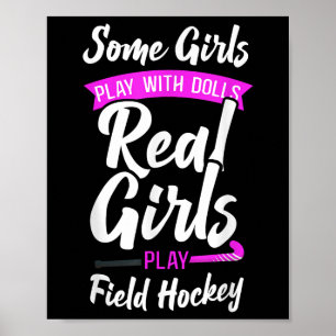 Affiche Hockey sur gazon Certaines filles jouent avec des