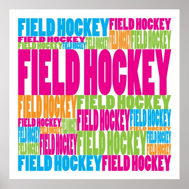 Affiche Hockey sur gazon coloré (Devant)