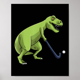 Affiche Hockey sur gazon Dinosaure T-rex Joueur Hommes Fem
