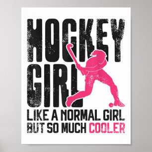 Affiche Hockey sur gazon Fille de hockey Comme une fille n