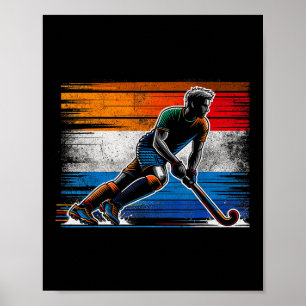 Affiche Hockey sur gazon Hommes Pays-Bas Drapeau néerlanda