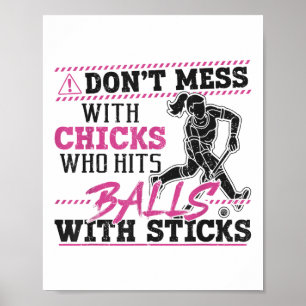 Affiche Hockey sur gazon Humour adulte Ne plaisante pas av