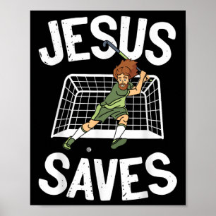 Affiche Hockey sur gazon Jésus Foi Chrétien Jésus Sauve _1