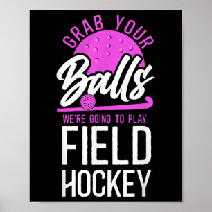 Affiche Hockey sur gazon jeu de mots humour adulte attrape