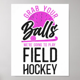 Affiche Hockey sur gazon jeu de mots humour adulte attrape
