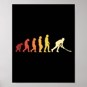 Affiche Hockey sur gazon rétro Évolution Amateur de hockey