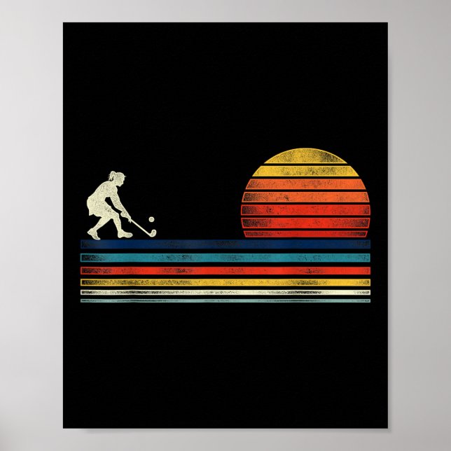 Affiche Hockey sur gazon rétro vintage  (Devant)