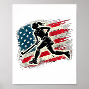 Affiche Hockey sur gazon Usa Fille États-Unis d'Amérique F