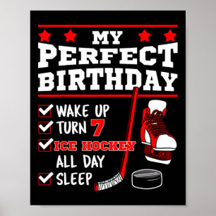 Affiche Hockey sur glace 7e anniversaire parfait joueur de