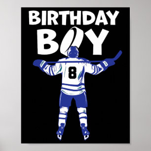 Affiche Hockey sur glace 8e anniversaire garçon 8 ans tout