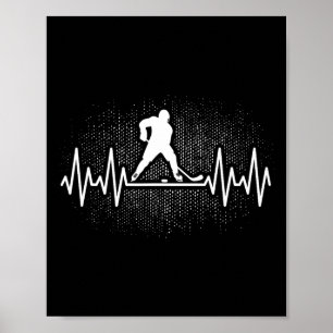 Affiche Hockey sur glace Battement de coeur Joueur de hock