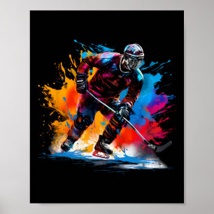 Affiche Hockey sur glace coloré