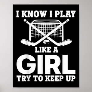Affiche Hockey sur glace cool pour les femmes amateurs de