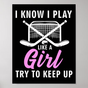 Affiche Hockey sur glace cool pour les femmes filles amate