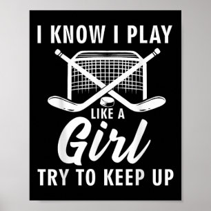 Affiche Hockey sur glace cool pour les femmes filles amour