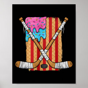 Affiche Hockey sur glace Crème glacée Garçons Drapeau amér