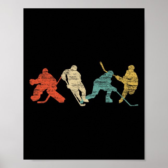 Affiche Hockey sur glace de style vintage (Devant)